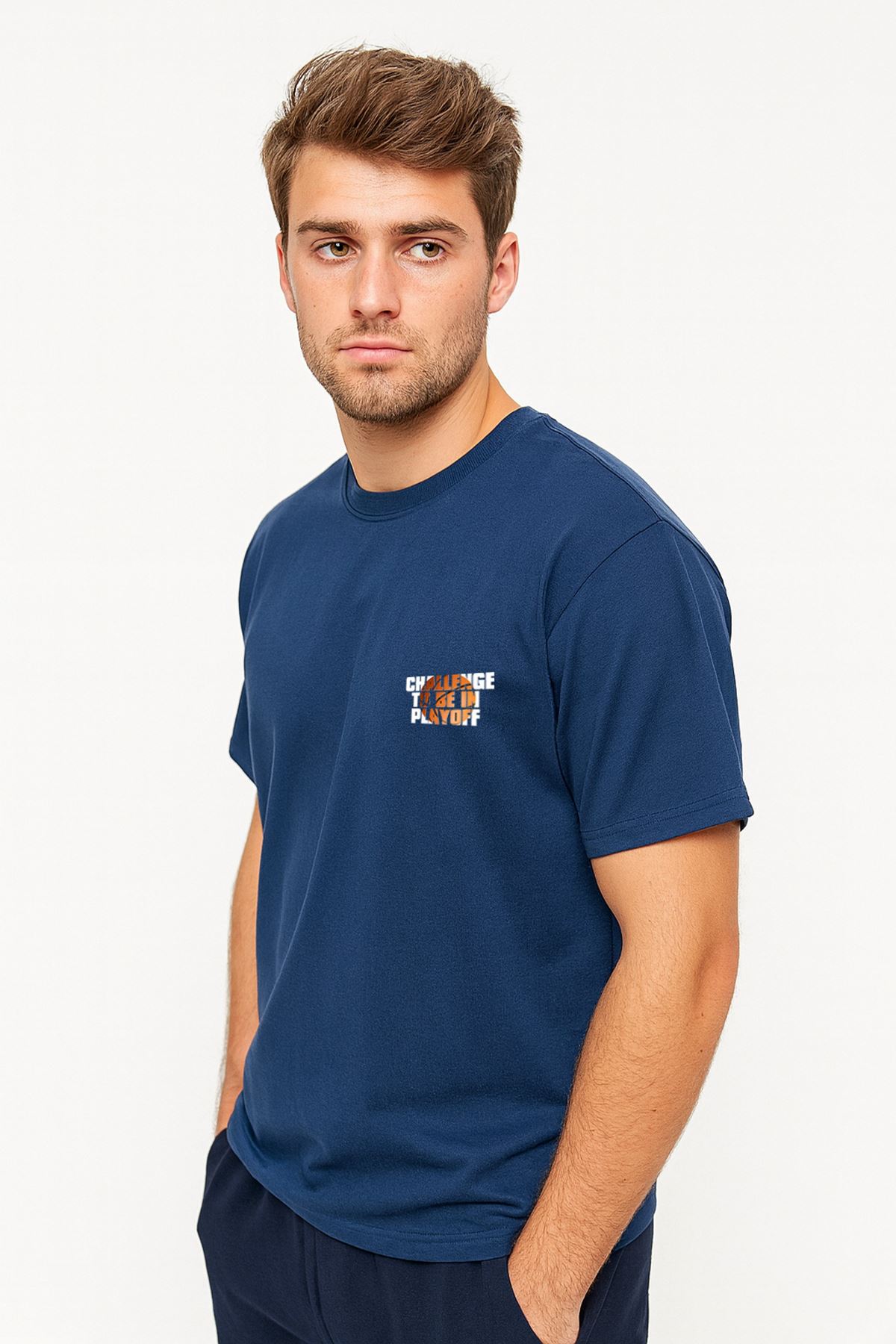 Playoff Basketbol T-Shirt Mavi