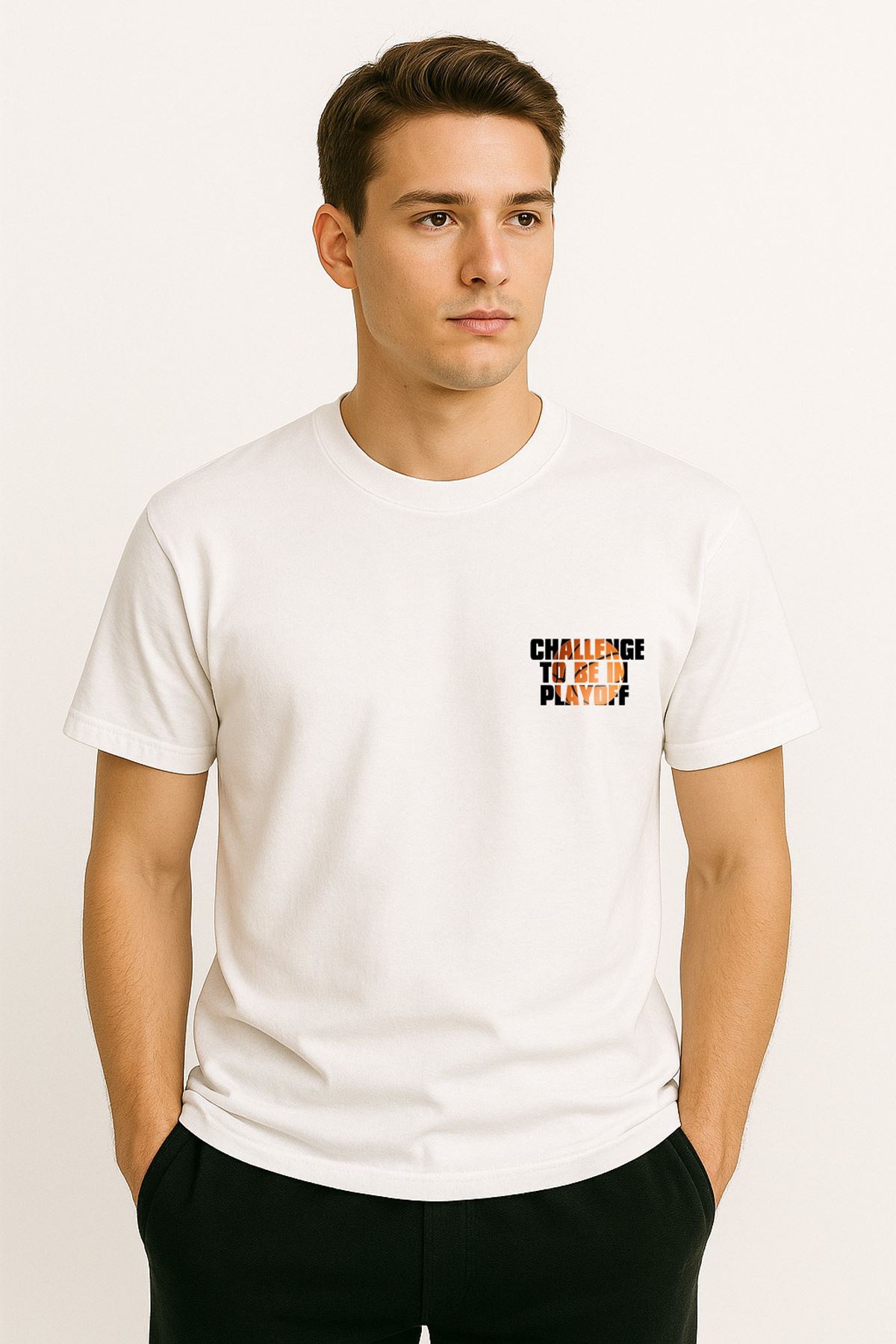 Playoff Basketbol T-Shirt Beyaz