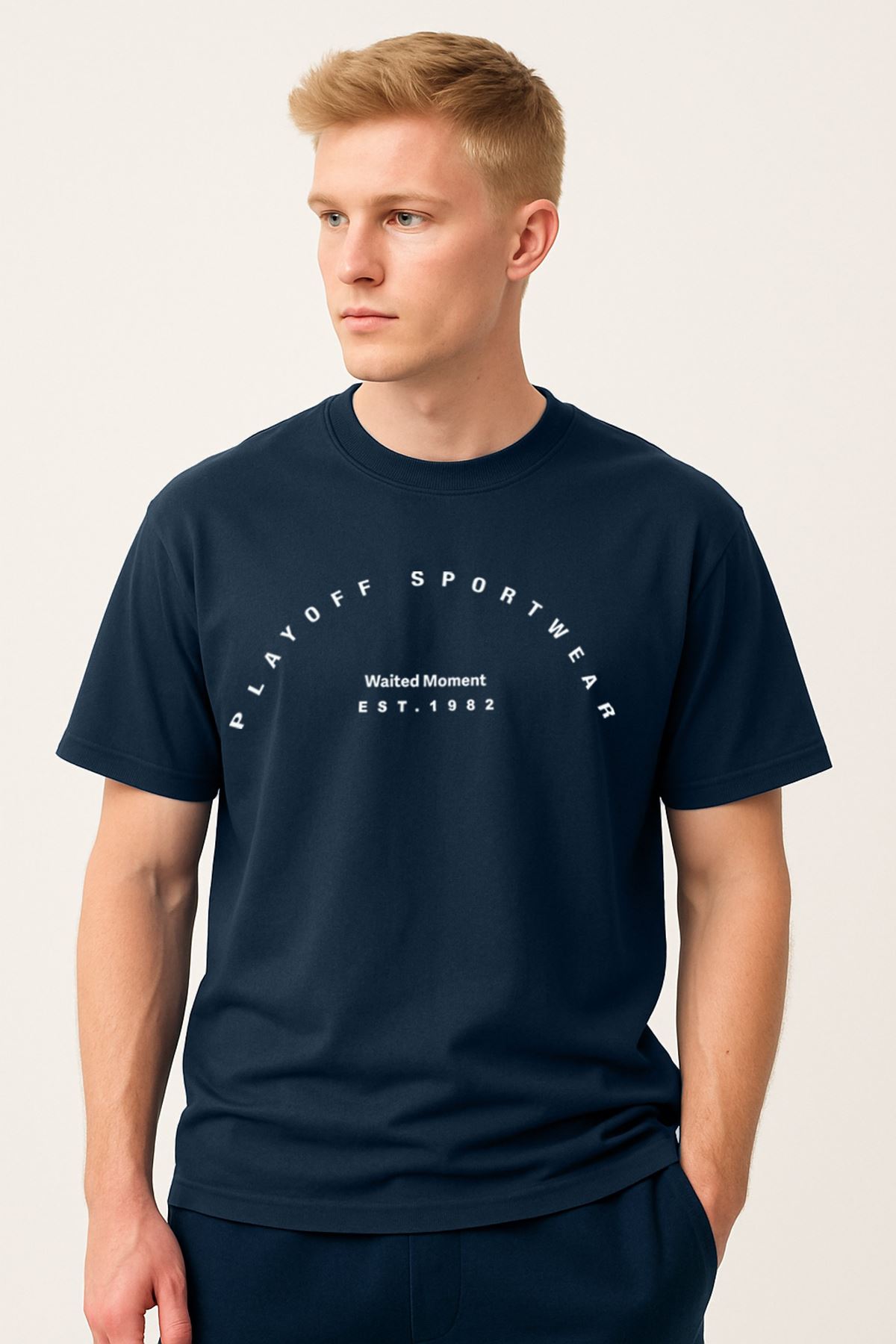 Playoff Spor T-Shirt Lacivert