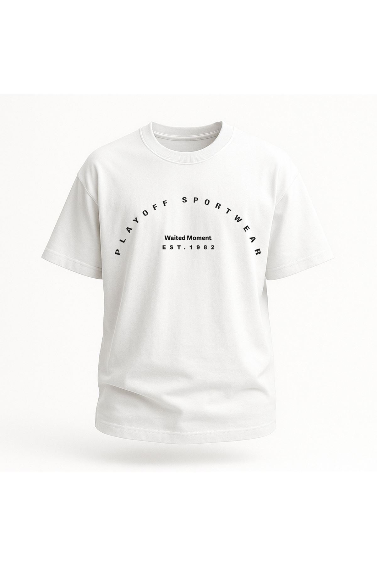 Playoff Spor T-Shirt Beyaz