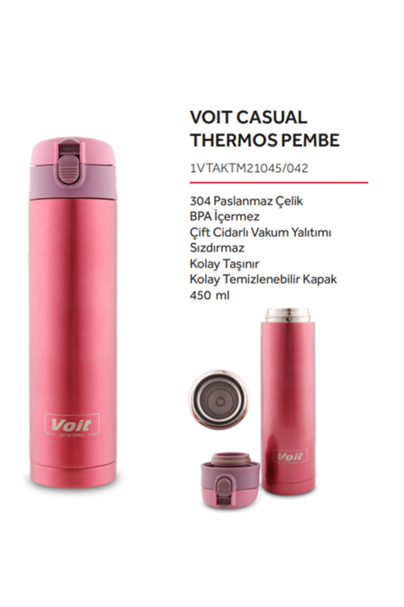 VOIT CASUAL THERMOS  PEMBE