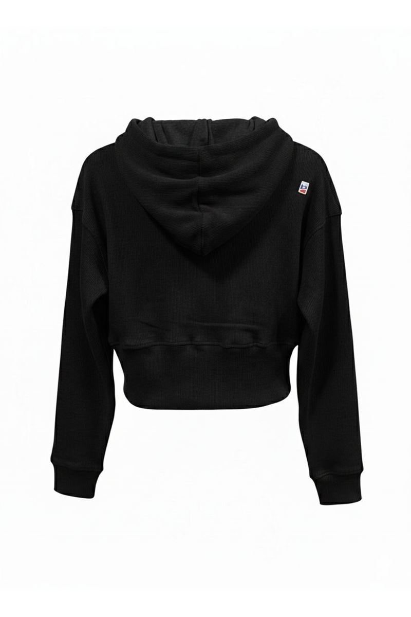 Playoff Crop Kesim Fermuarlı Eşofman Üstü Siyah