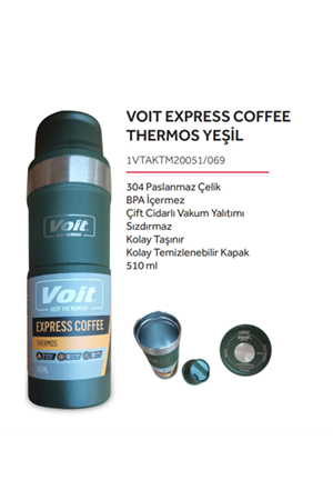 VOIT EXPRESS COFFEE THERMOS YEŞİL