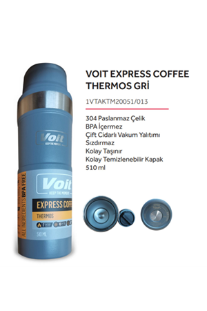 VOIT EXPRESS COFFEE THERMOS  GRİ